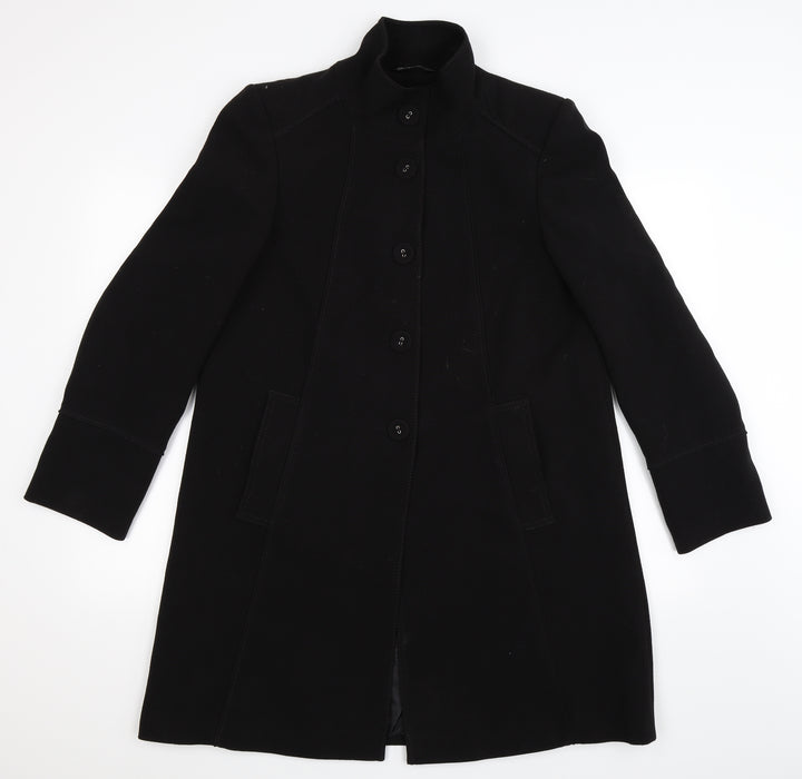 BHS Womens Black Overcoat Coat Size 12