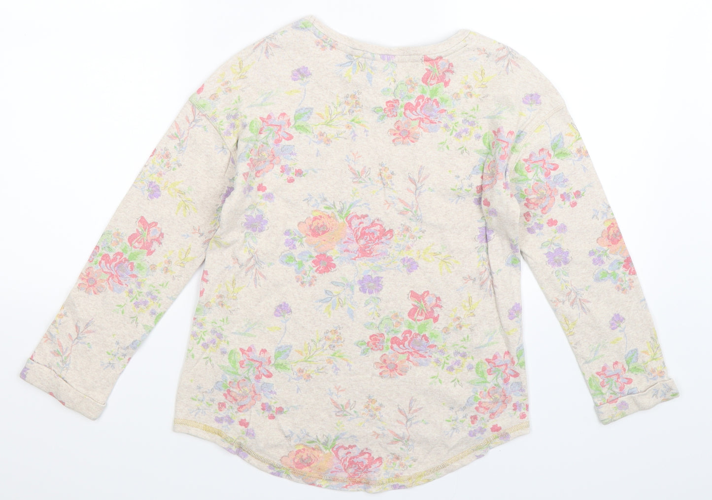 NEXT Girls Beige Floral  Pullover Sweatshirt Size 9 Years