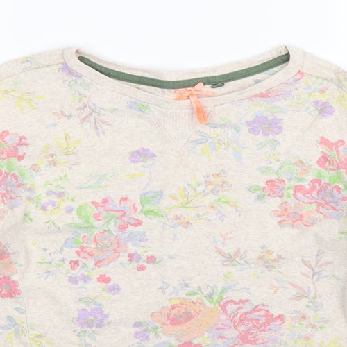 NEXT Girls Beige Floral  Pullover Sweatshirt Size 9 Years