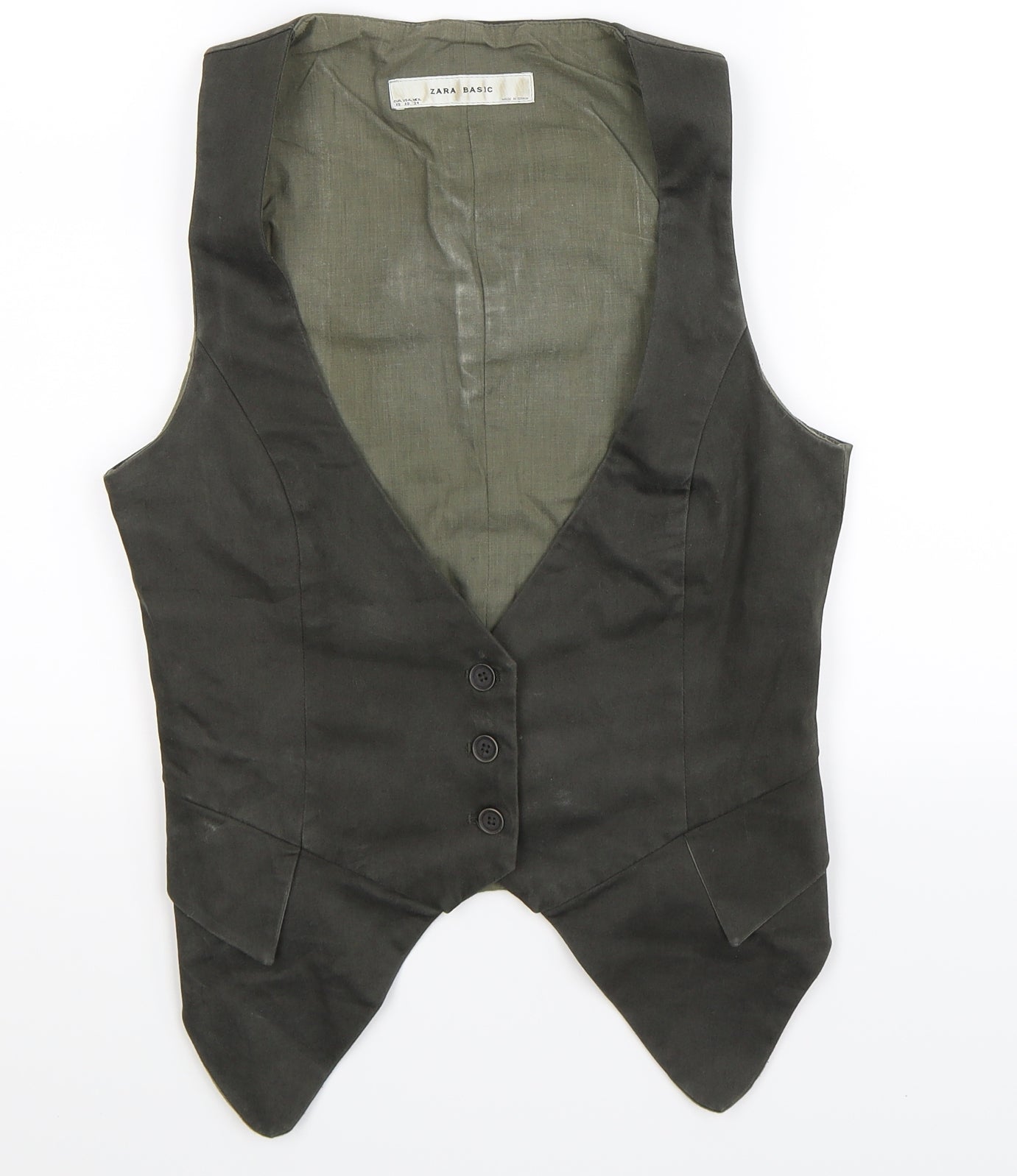 Zara Womens Grey   Gilet Waistcoat Size XS