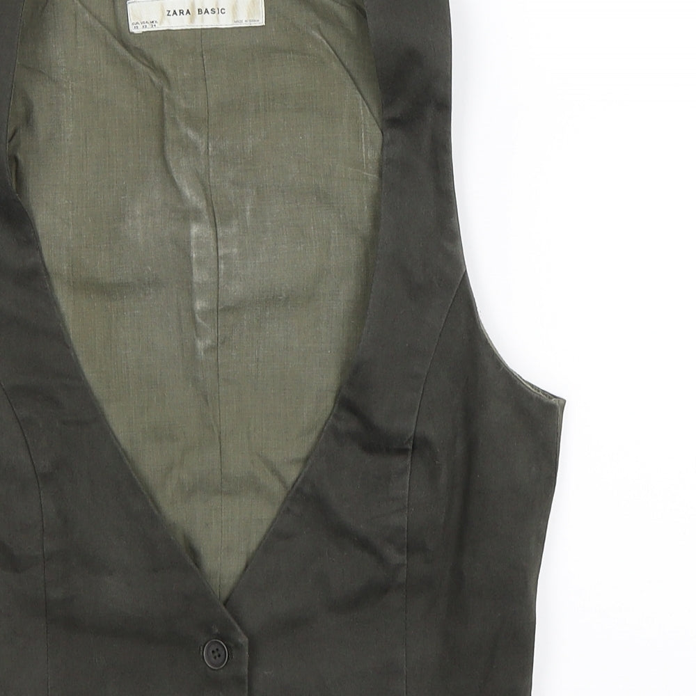 Zara Womens Grey   Gilet Waistcoat Size XS