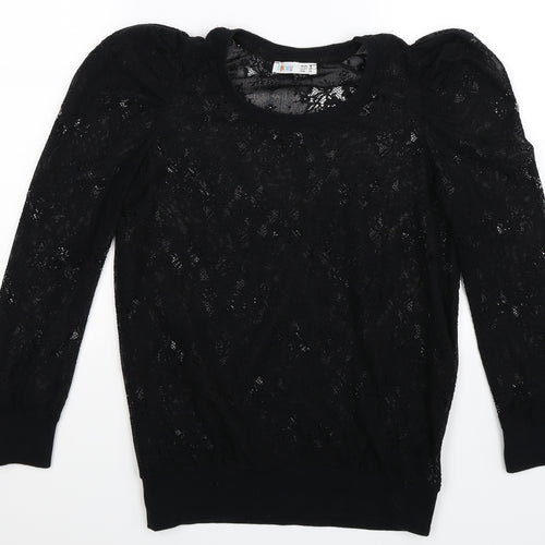 Denim Co Womens Black  Knit Pullover Jumper Size 8