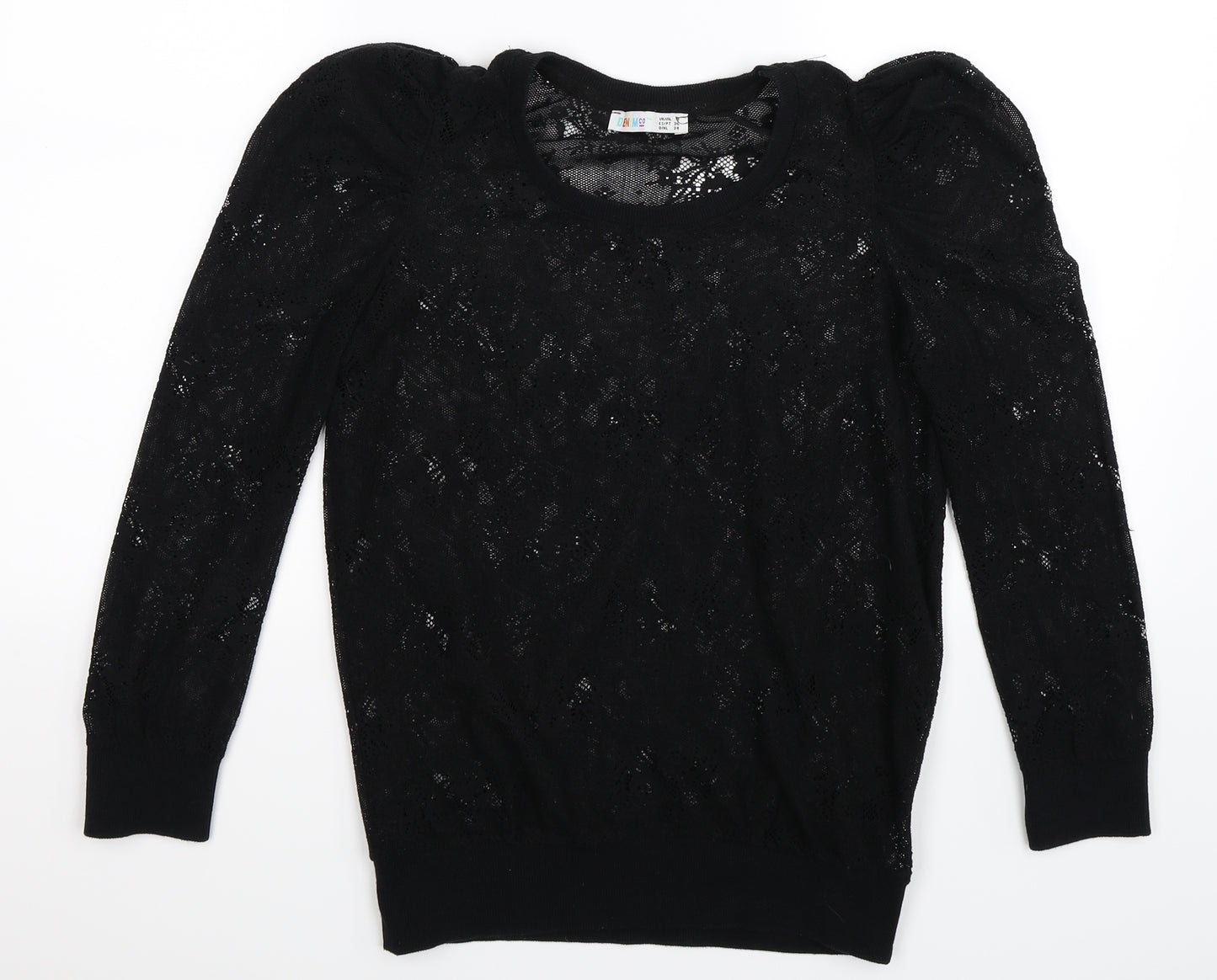 Denim Co Womens Black  Knit Pullover Jumper Size 8