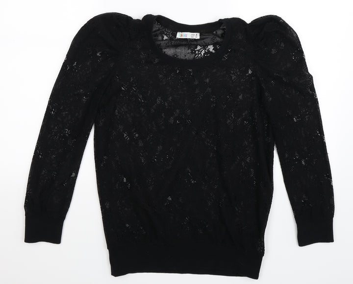 Denim Co Womens Black  Knit Pullover Jumper Size 8