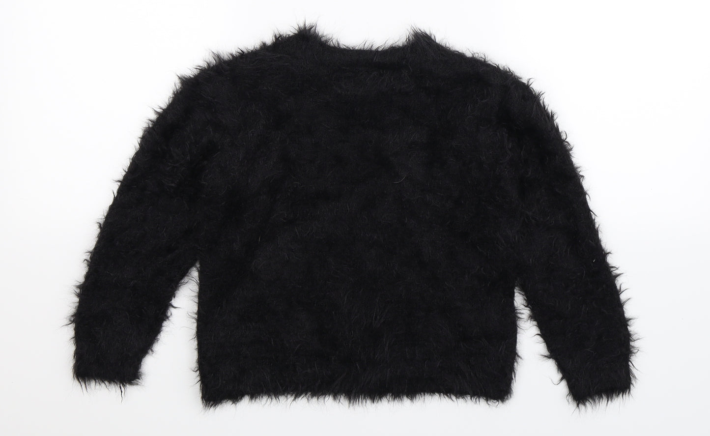 F&F Girls Black  Knit Pullover Jumper Size 6-7 Years  - Christmas