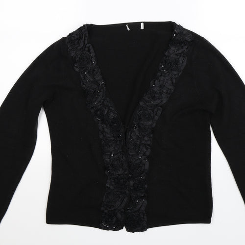 Per Una Womens Black  Knit Cardigan Jumper Size 14