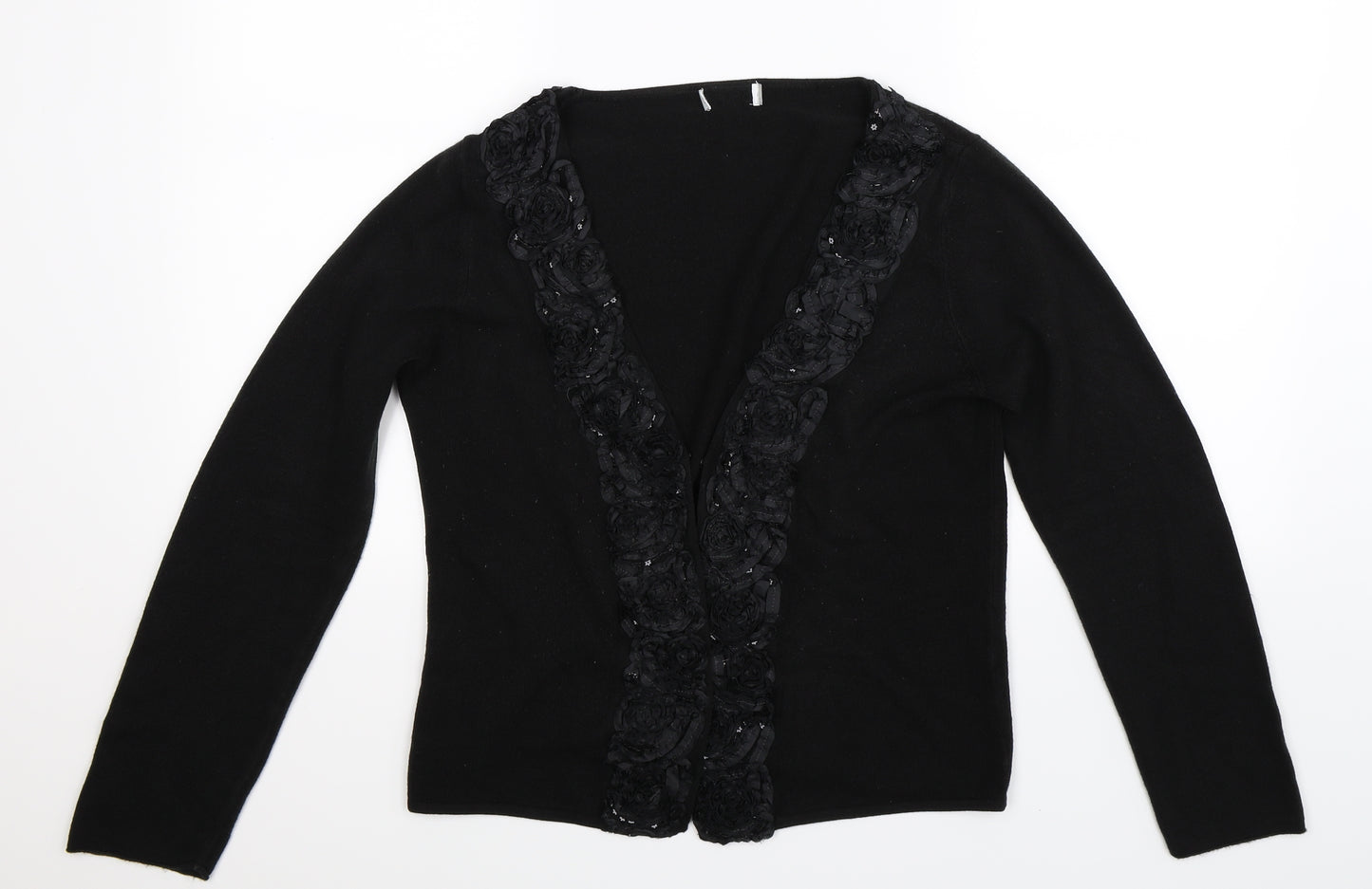 Per Una Womens Black  Knit Cardigan Jumper Size 14