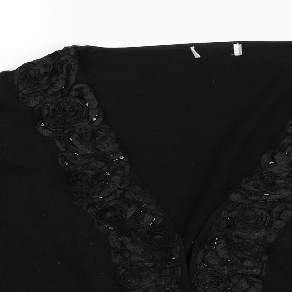 Per Una Womens Black  Knit Cardigan Jumper Size 14