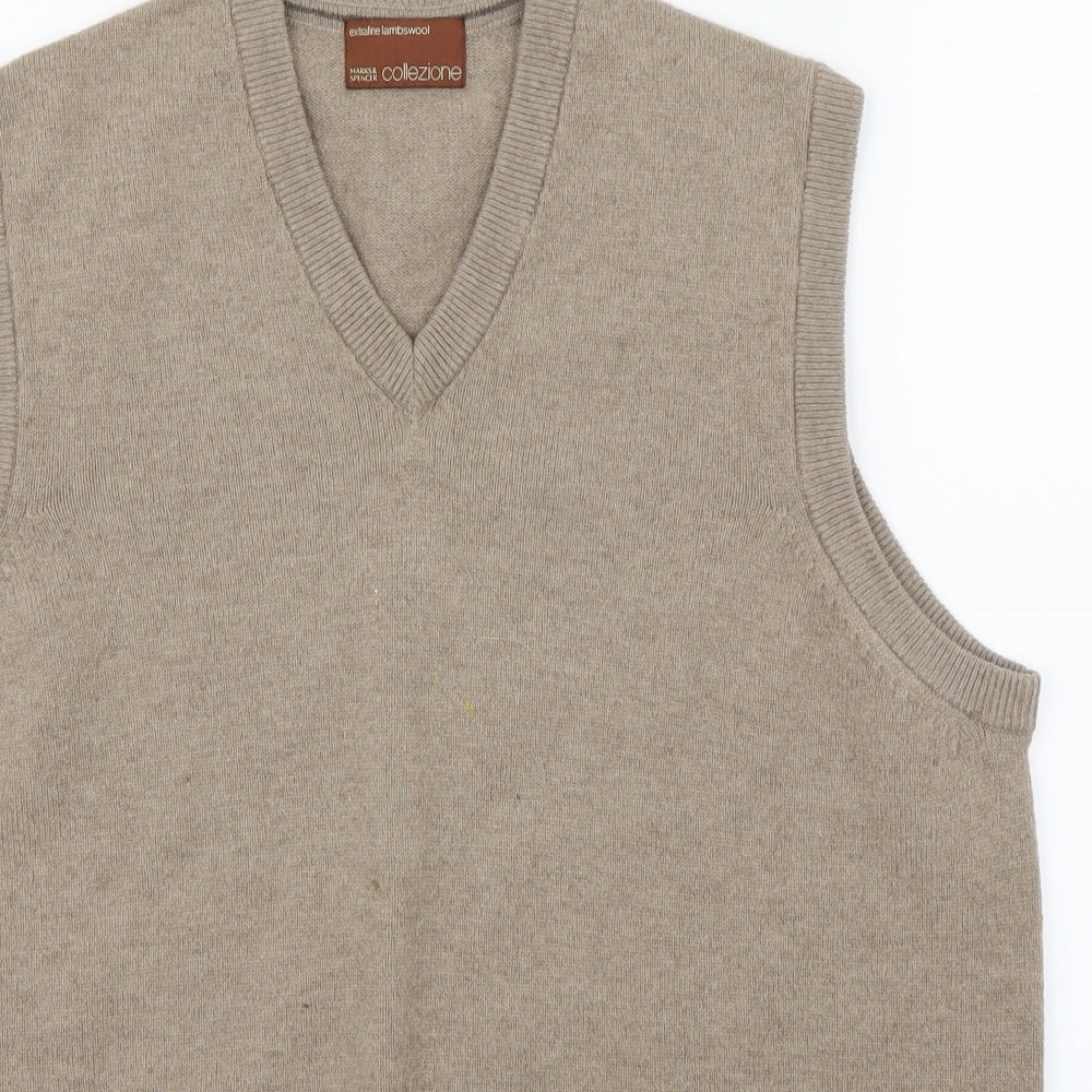 Marks and Spencer Mens Beige   Vest Jumper Size M