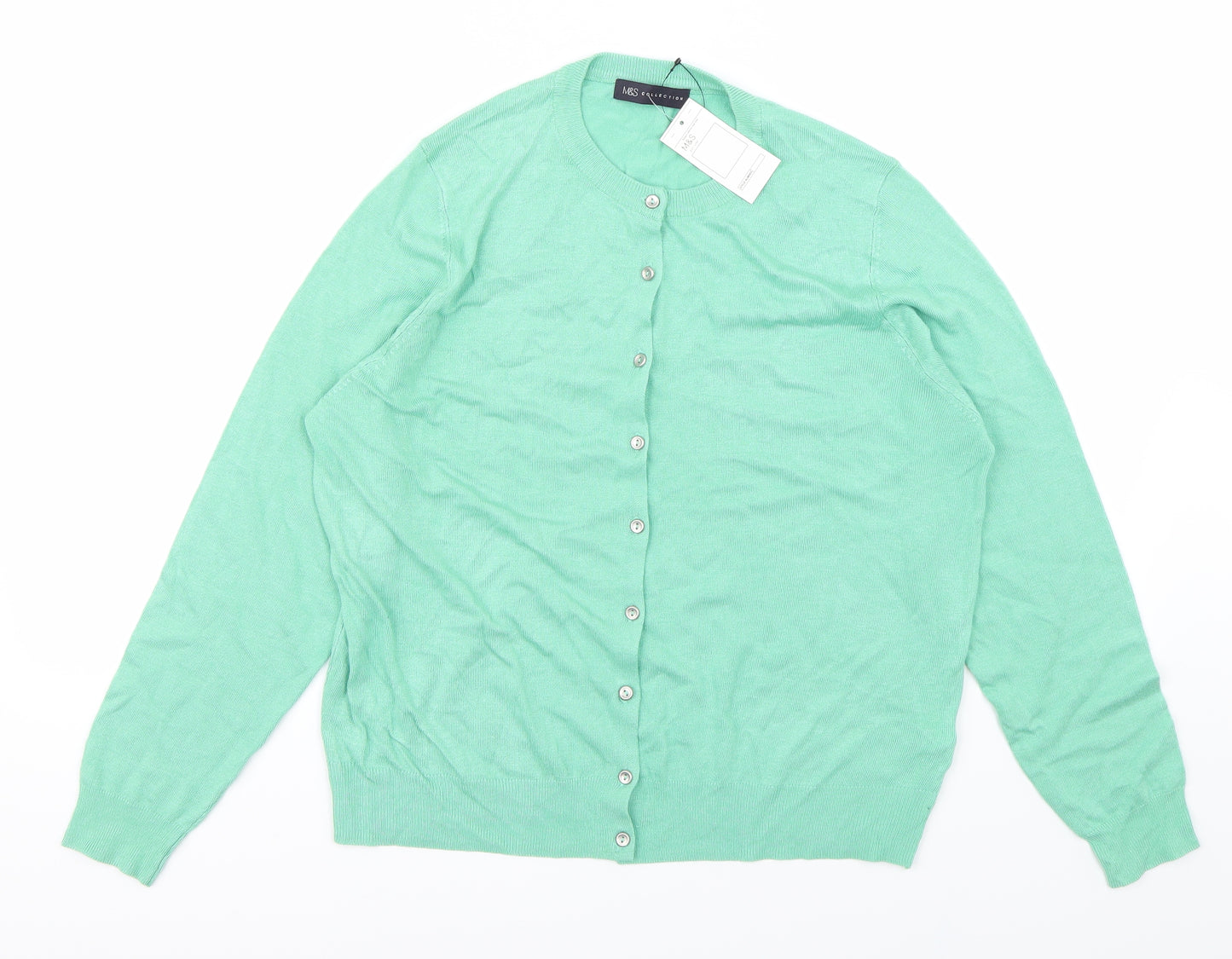 Marks and Spencer Womens Green   Cardigan Jumper Size 18