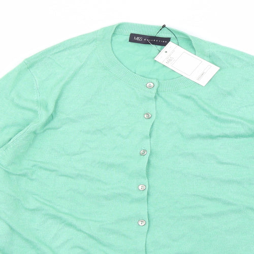 Marks and Spencer Womens Green   Cardigan Jumper Size 18