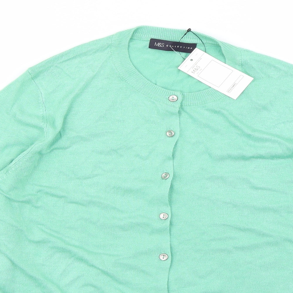Marks and Spencer Womens Green   Cardigan Jumper Size 18