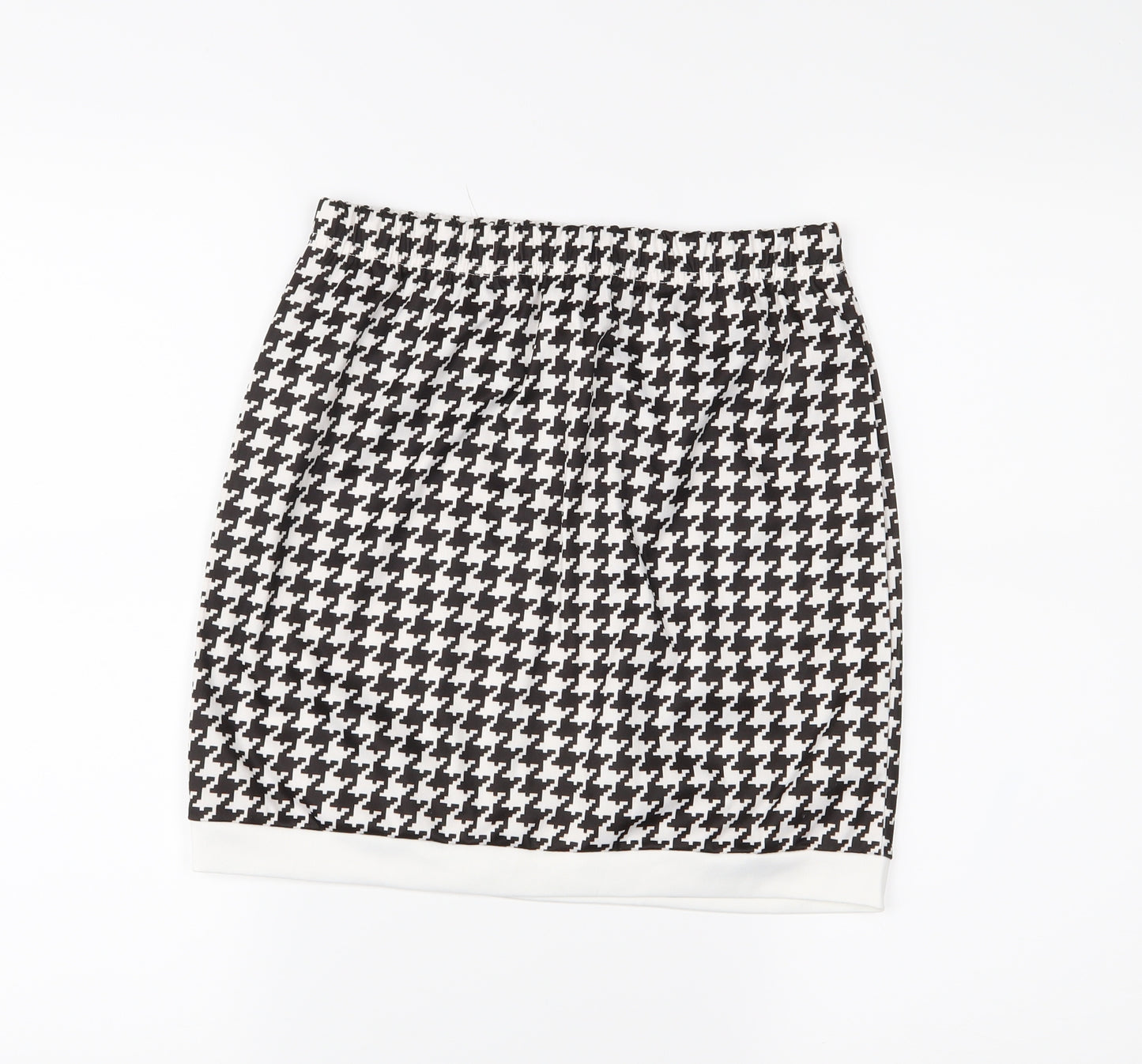 SheIn Womens White Houndstooth  Straight & Pencil Skirt Size M