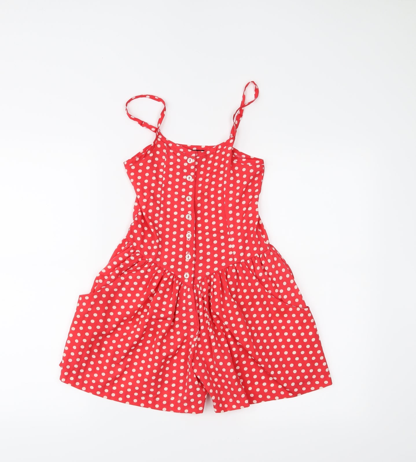 YD Girls Red Polka Dot  Romper One-Piece Size 7-8 Years