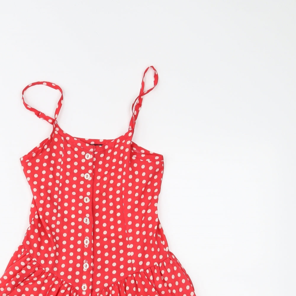 YD Girls Red Polka Dot  Romper One-Piece Size 7-8 Years