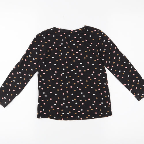 H&M Girls Black Polka Dot  Basic T-Shirt Size 5-6 Years