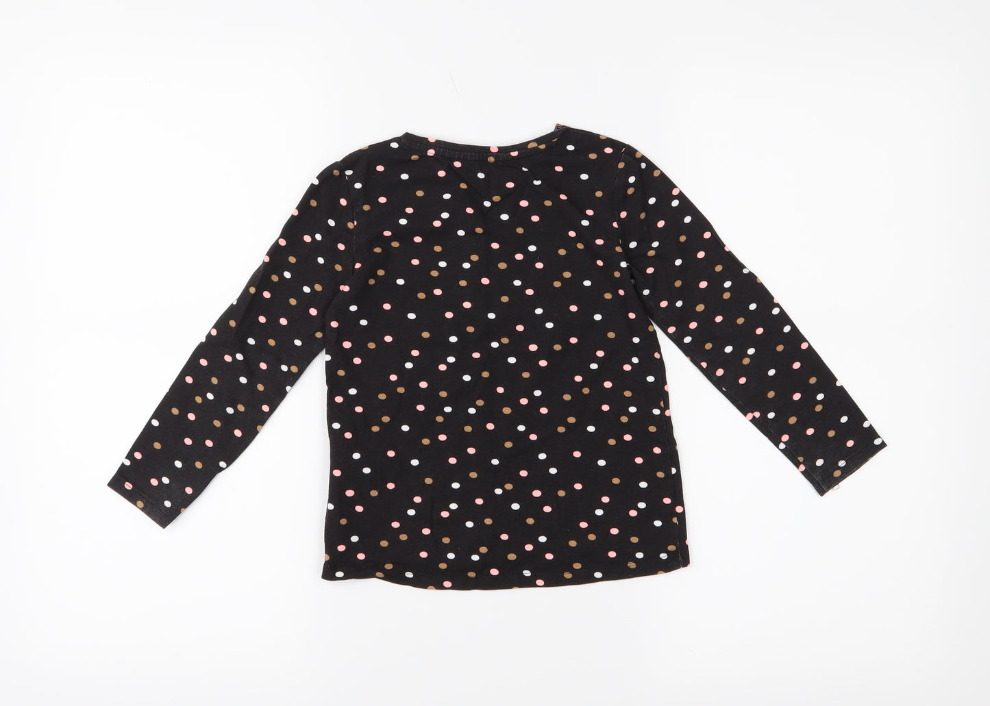 H&M Girls Black Polka Dot  Basic T-Shirt Size 5-6 Years