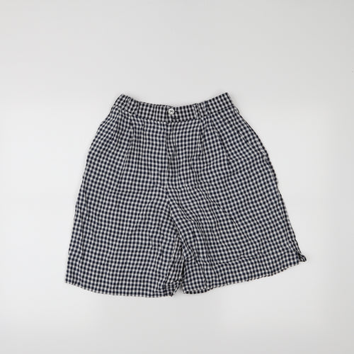 Oui Sport Womens White Check  Sweat Shorts Size 10