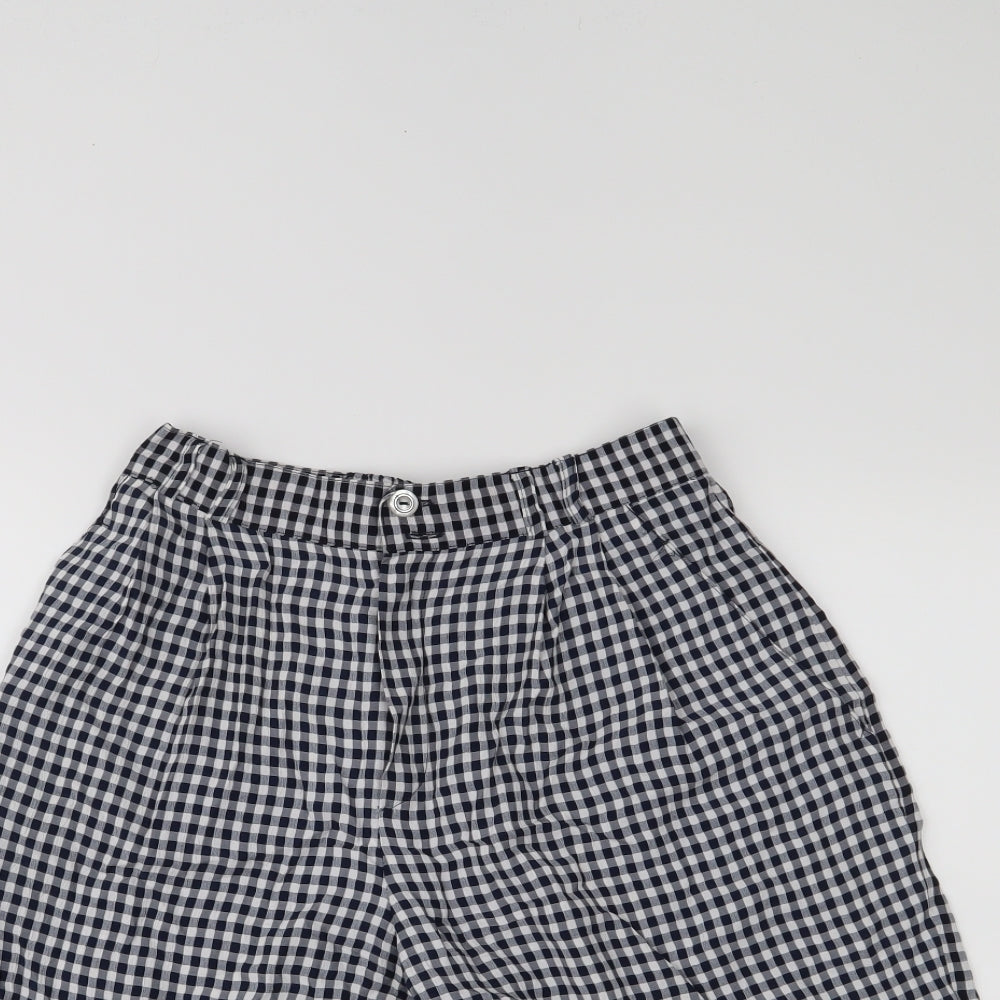 Oui Sport Womens White Check  Sweat Shorts Size 10