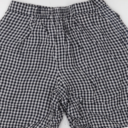 Oui Sport Womens White Check  Sweat Shorts Size 10