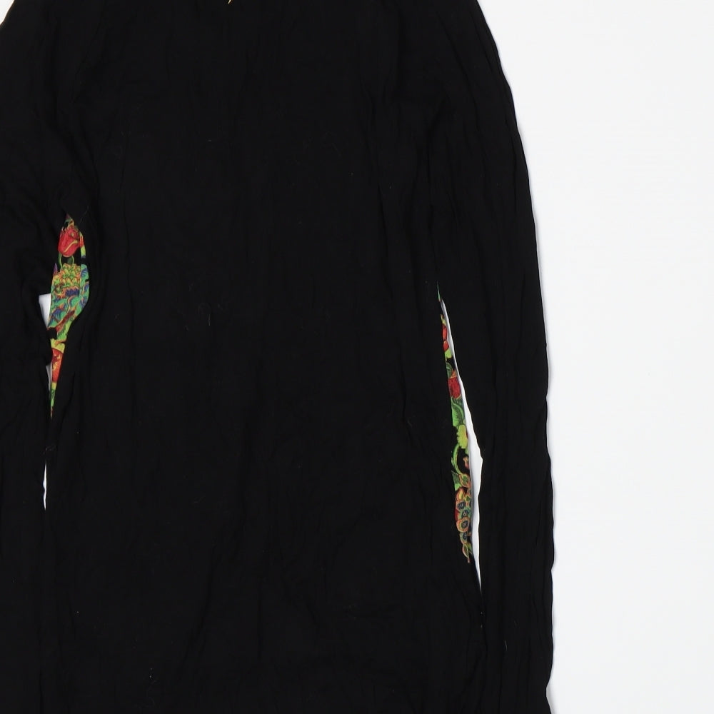 Desigual Girls Black Floral  Basic T-Shirt Size 13-14 Years