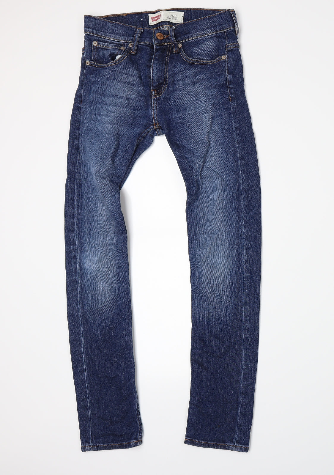 Levi's Womens Blue  Denim Tapered Jeans Size 12 L27 in