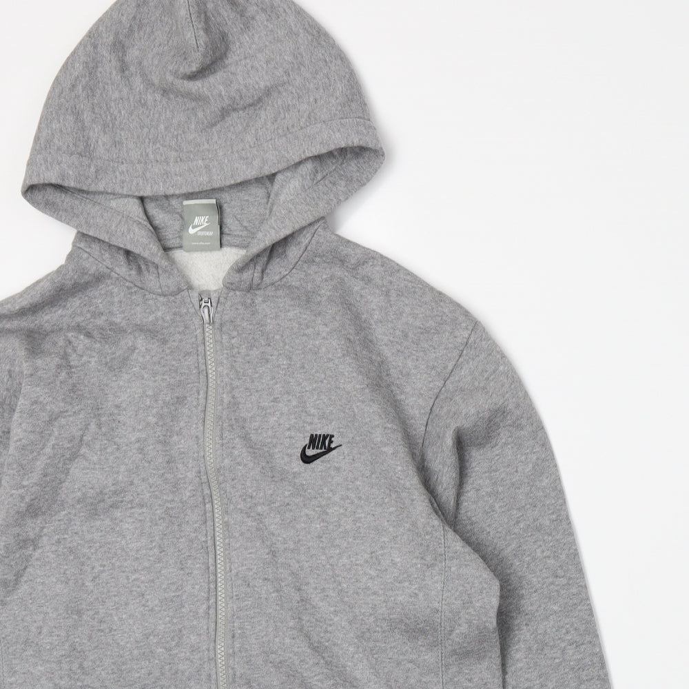 Nike Mens Grey  Jersey Full Zip Hoodie Size XL
