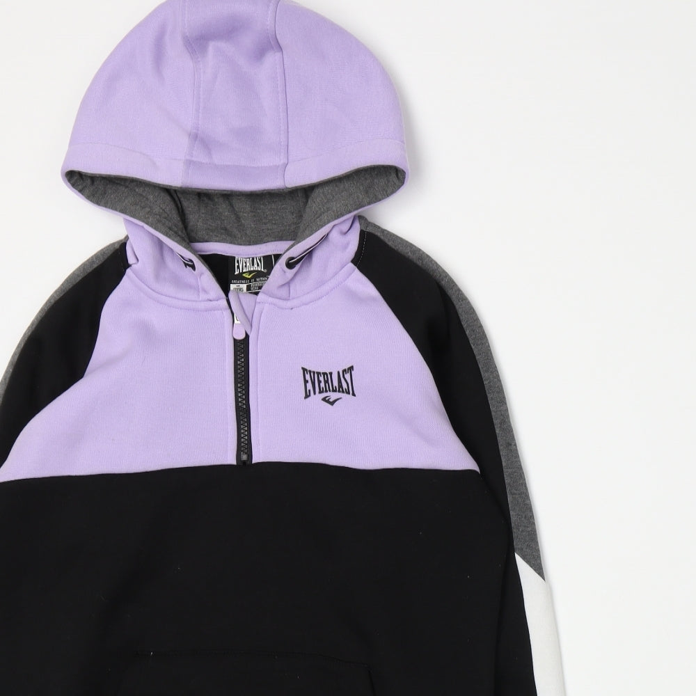 Everlast Boys Purple Colourblock Jersey Pullover Hoodie Size 13 Years