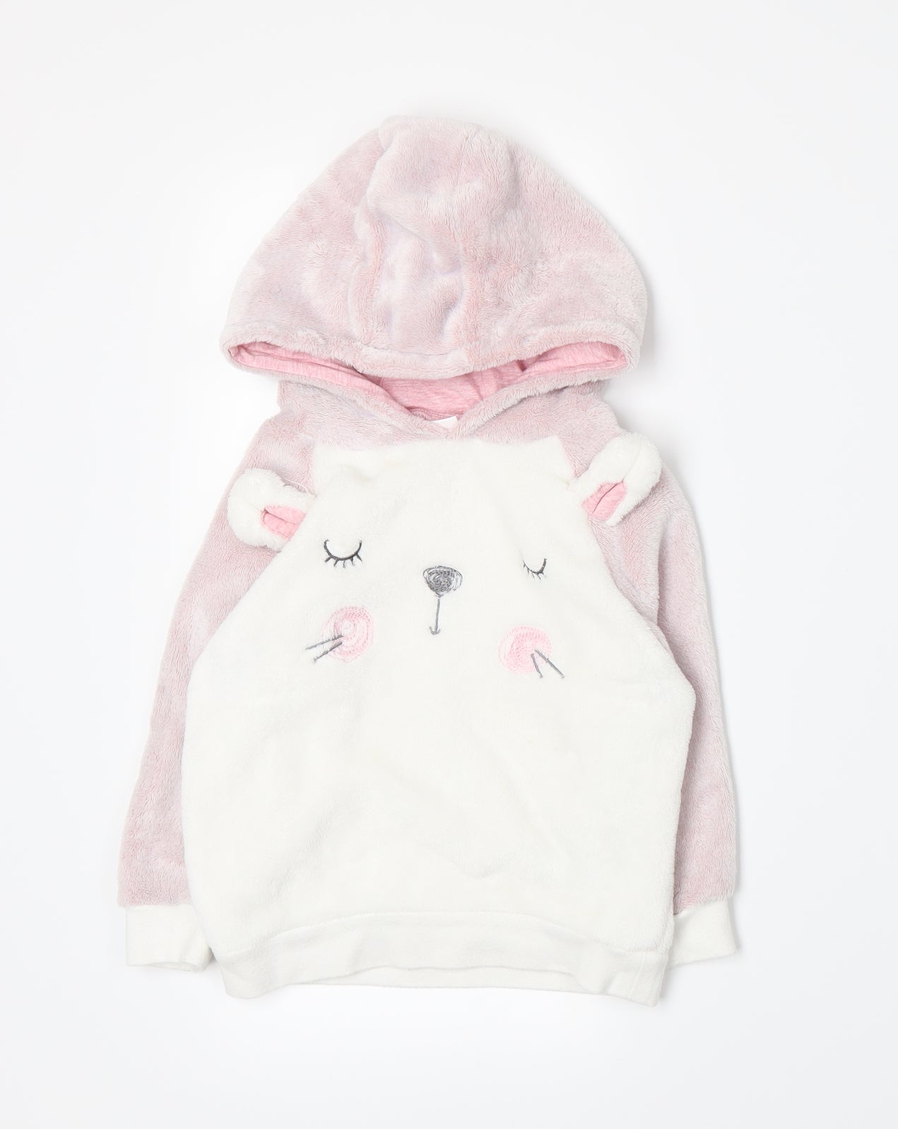NEXT Girls White  Fleece Pullover Hoodie Size 2-3 Years