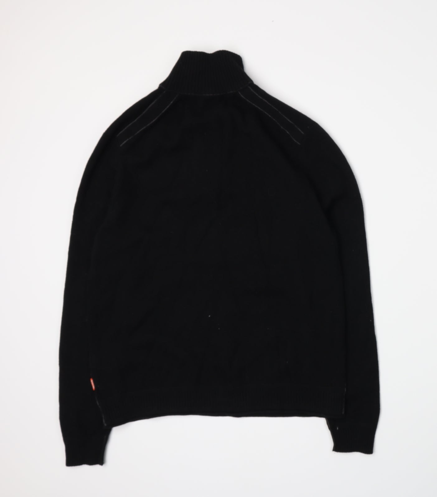 HUGO BOSS Mens Black  Knit Henley Jumper Size XL