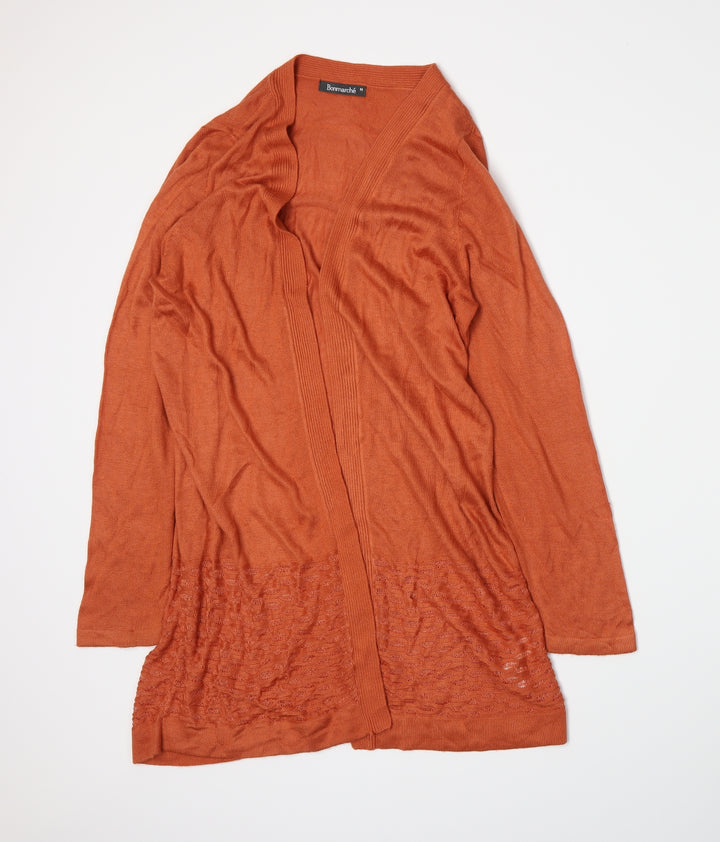 Bonmarché Womens Orange Knit Cardigan Jumper Size M