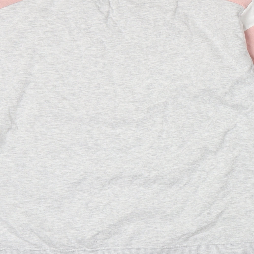 New Look Womens Grey Striped Jersey Pullover Sweatshirt Size S