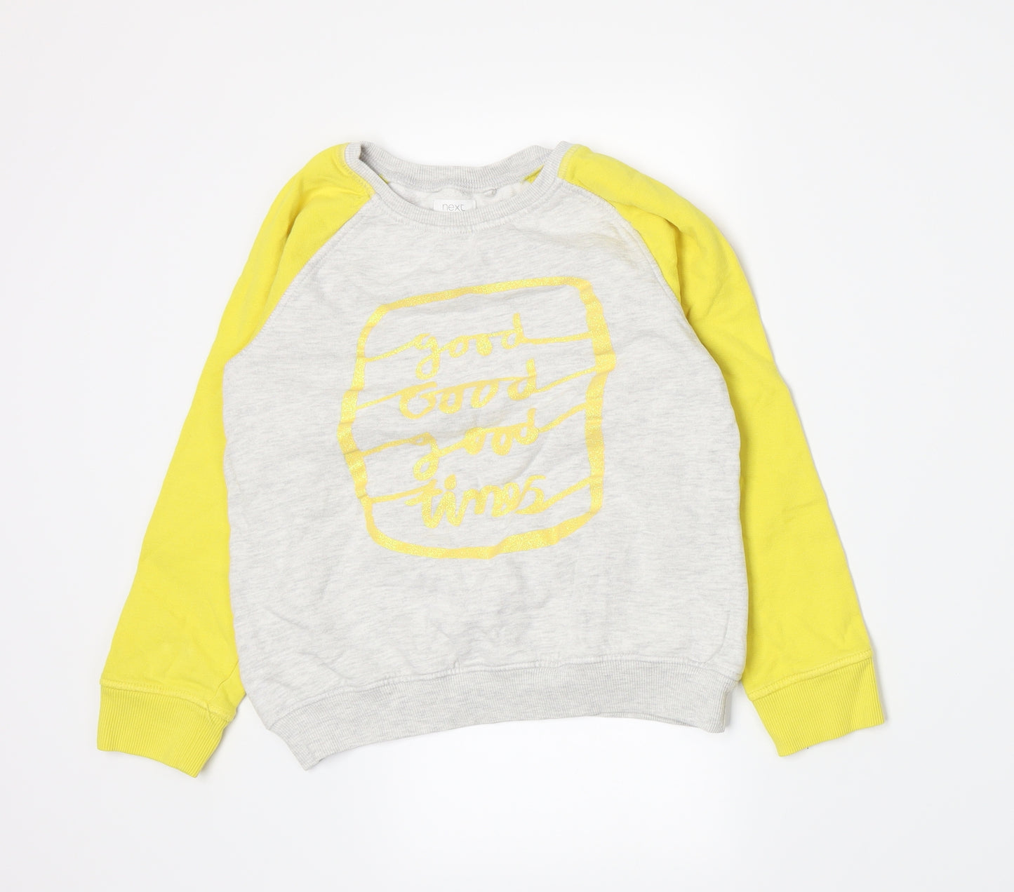 NEXT Girls Yellow  Jersey Pullover Sweatshirt Size 10 Years
