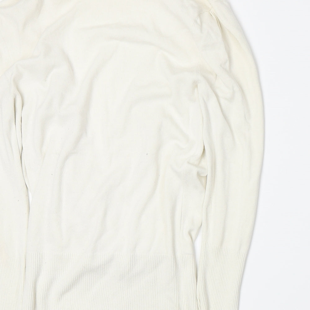 New Look Womens White  Knit Pullover Jumper Size 10