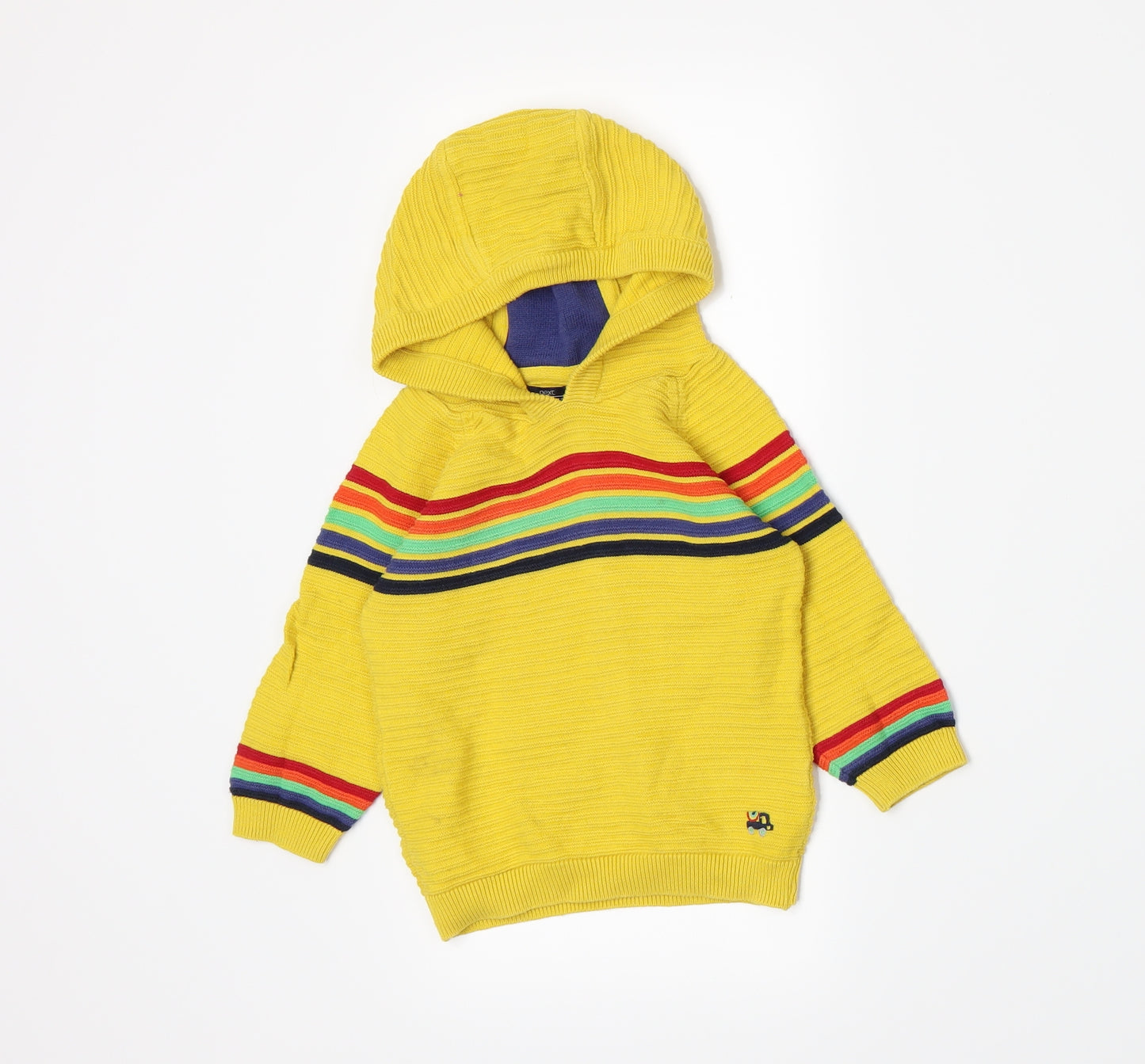 NEXT Boys Yellow Striped Knit Pullover Jumper Size 12-18 Months