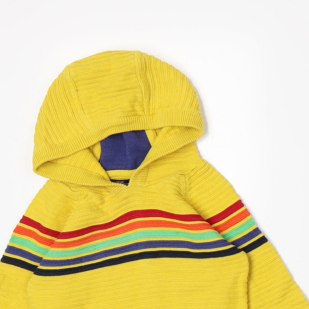 NEXT Boys Yellow Striped Knit Pullover Jumper Size 12-18 Months