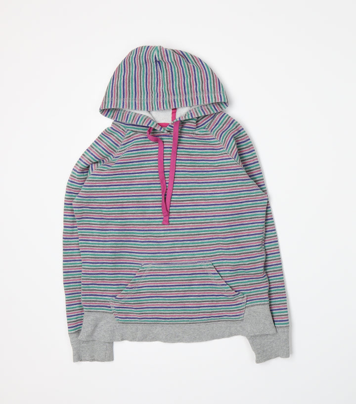 Primark Womens Grey Striped Jersey Pullover Hoodie Size 10