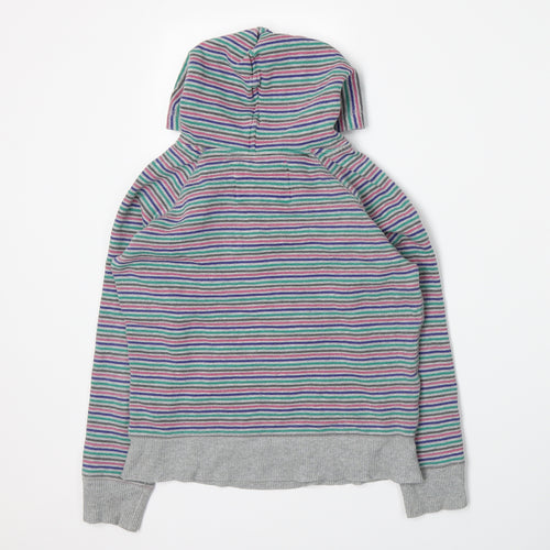 Primark Womens Grey Striped Jersey Pullover Hoodie Size 10
