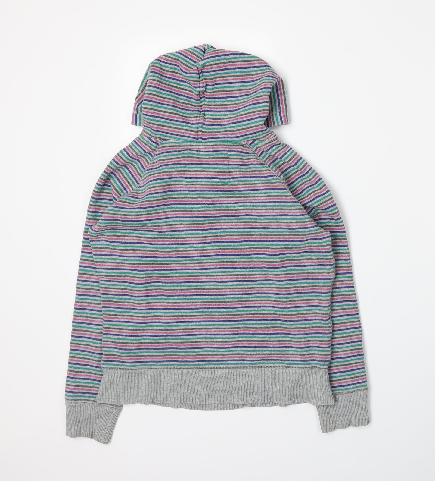 Primark Womens Grey Striped Jersey Pullover Hoodie Size 10