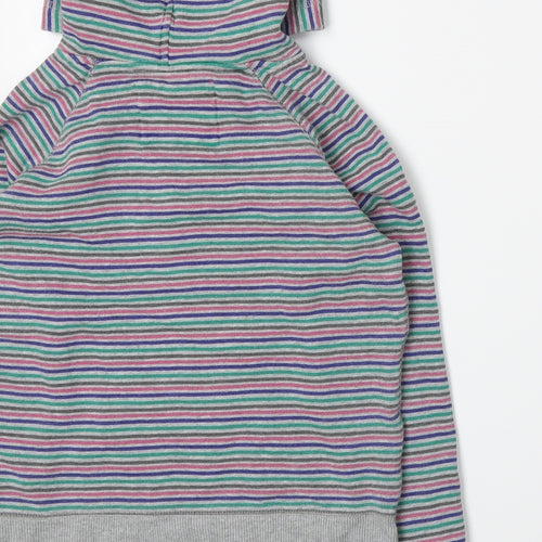 Primark Womens Grey Striped Jersey Pullover Hoodie Size 10
