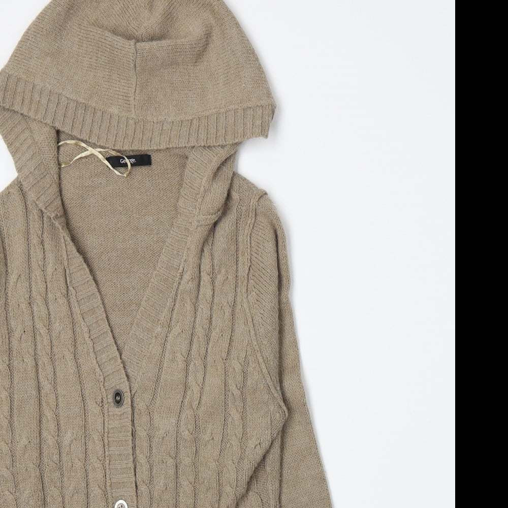 George Womens Beige  Knit Cardigan Jumper Size 12