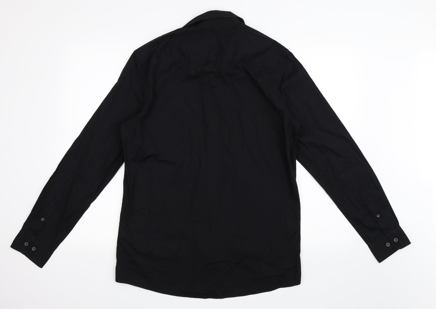 Silver Eight Mens Black    Button-Up Size L