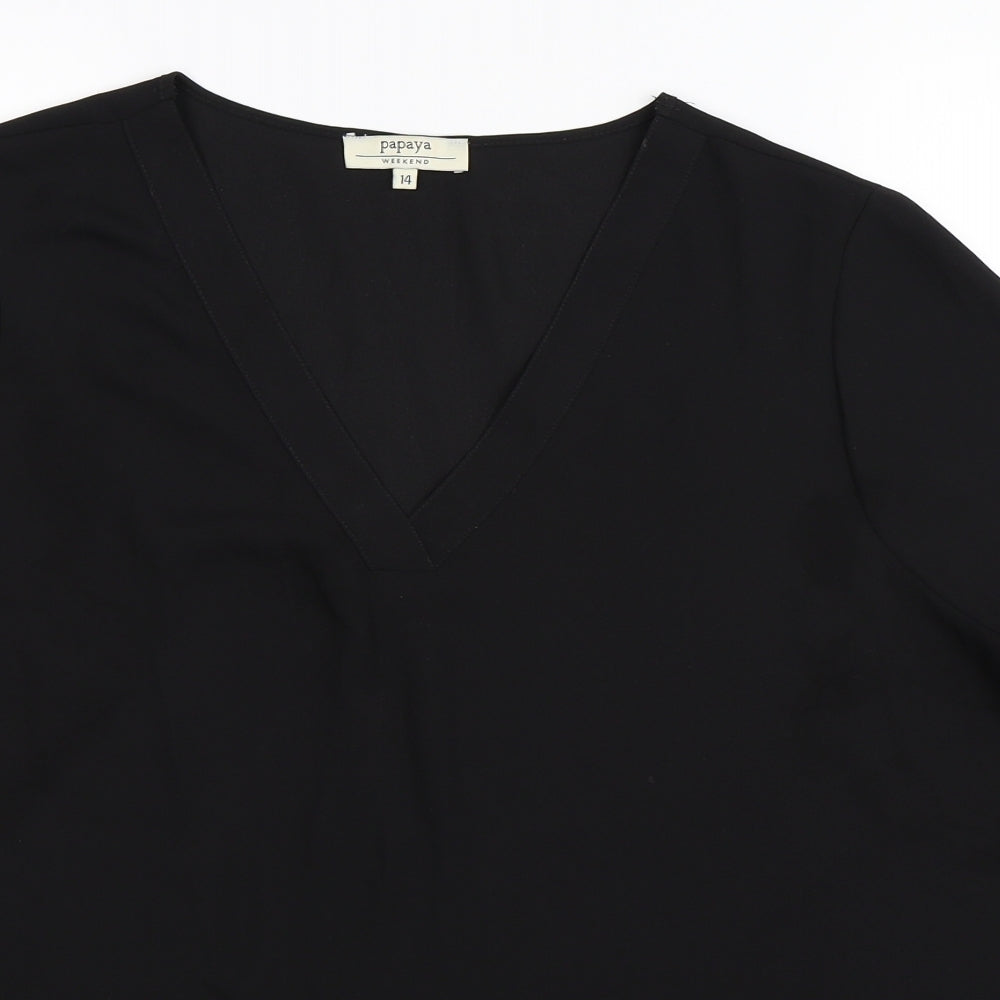 Papaya Womens Black   Basic Blouse Size 14