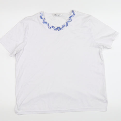 Elizabeth Scott Womens White   Basic T-Shirt Size S