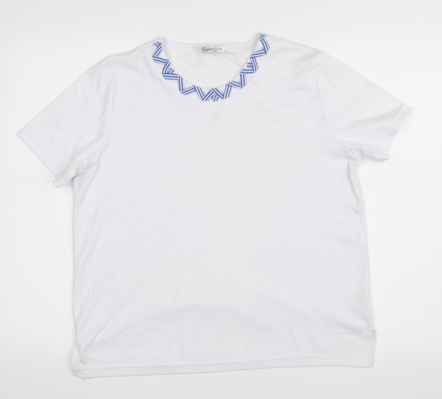 Elizabeth Scott Womens White   Basic T-Shirt Size S
