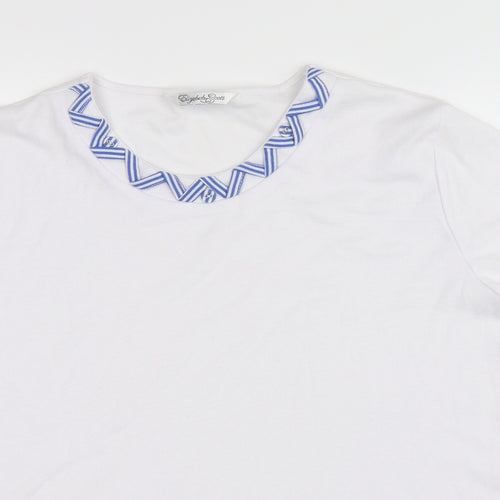 Elizabeth Scott Womens White   Basic T-Shirt Size S