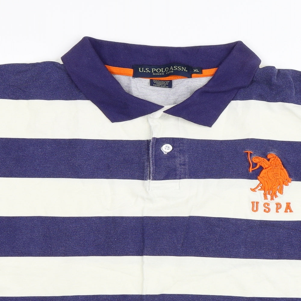 US Polo Assn. Mens Blue Striped   Polo Size XL