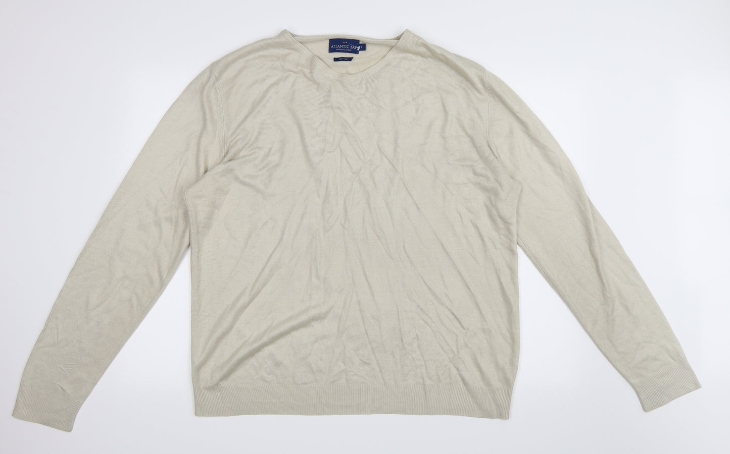 Atlantic Bay Mens Beige   Pullover Jumper Size L