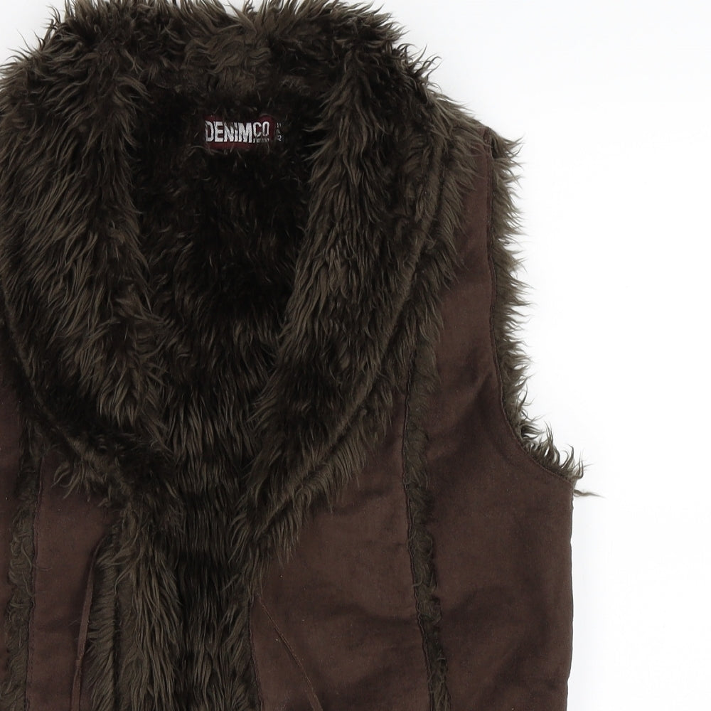 Denim Co Womens Brown   Jacket Waistcoat Size 14  - Fury
