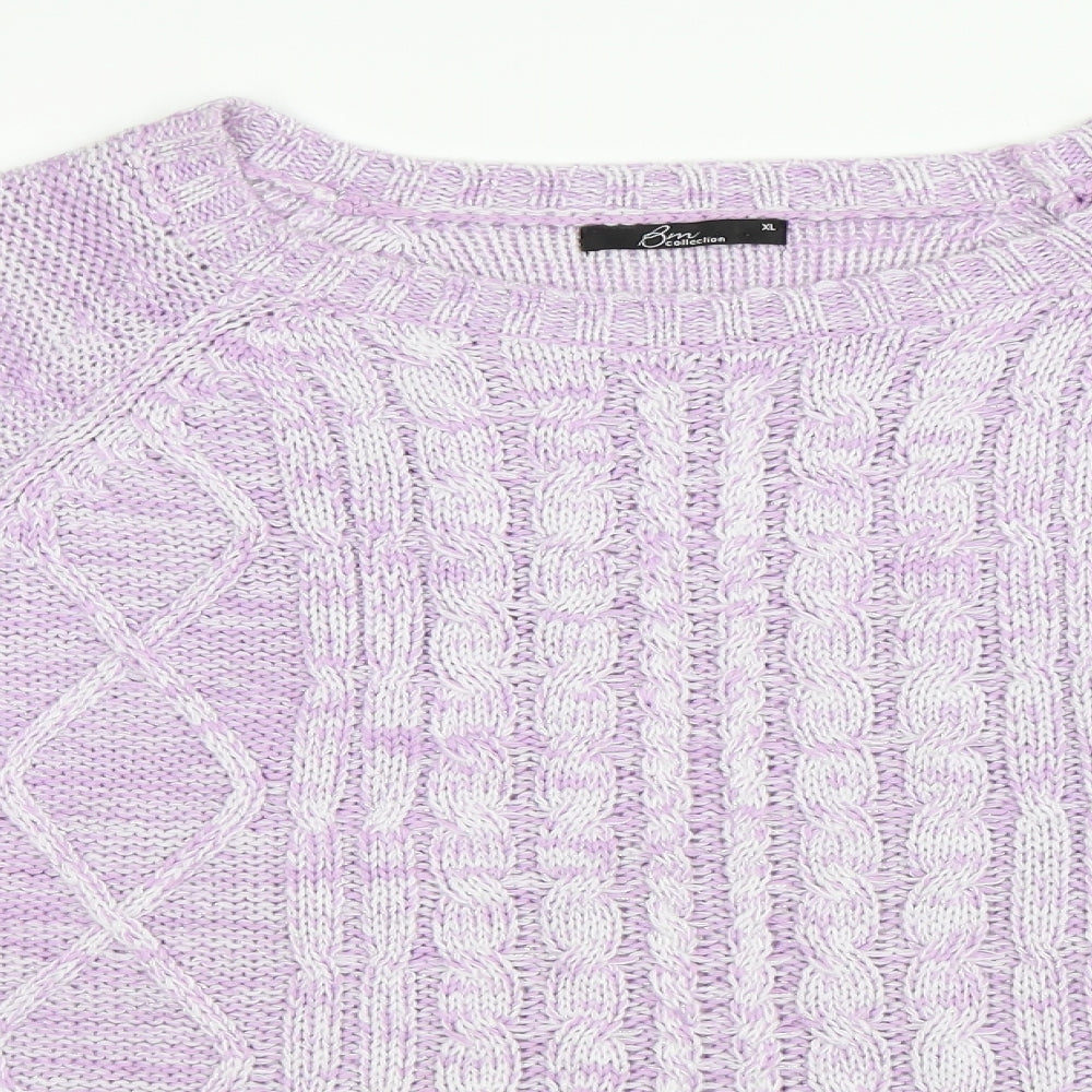 BM Collection Womens Purple   Pullover Jumper Size XL